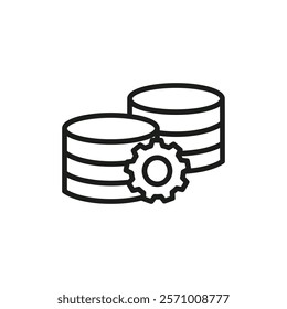 Master data icon flat line symbol set.