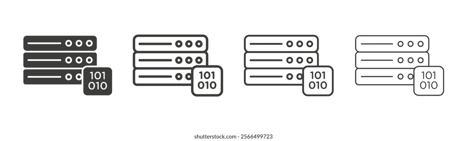 Master data icon flat and linear vector illustration on white background.