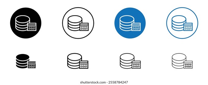 Master data icon set in black and blue colors