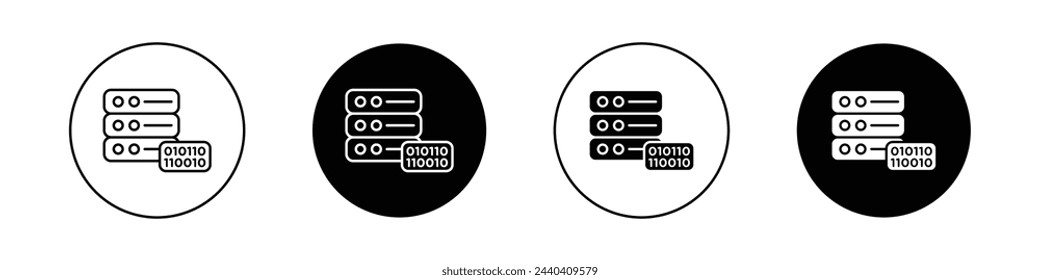 Master data icon set. data management server vector symbol. database business icon.