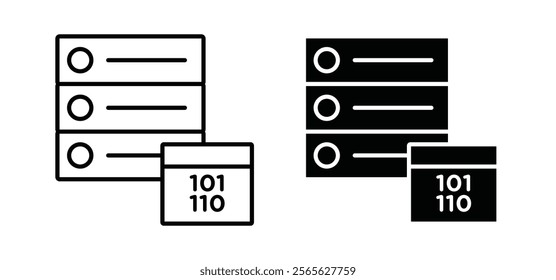 Master data icons in black and white colors