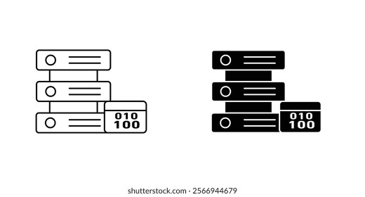 Master data icons. black and white vector set.