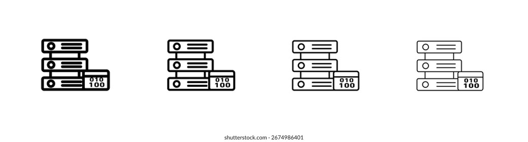 Ícones de dados mestres. ícones simples de traçados de linha