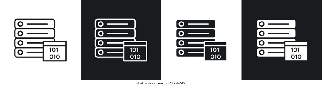 Master data icons in Thin line black color. flat simple vector symbols illustration.