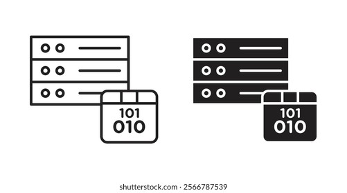 Master data vector line icon illustration