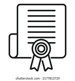 Master degree icon outline vector. Education diploma. University study