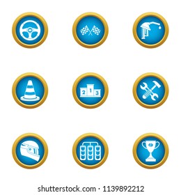 Master driver icons set. Flat set of 9 master driver vector icons for web isolated on white background