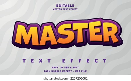 efecto de texto editable maestro con estilo moderno y sencillo, utilizable para logotipo o título de campaña