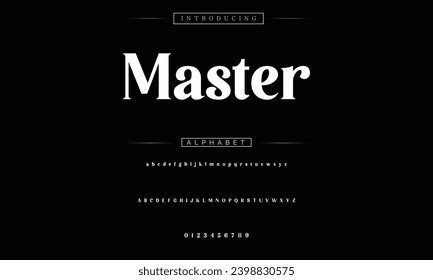 Master Elegant Font Uppercase Lowercase and Number. Classic Lettering Minimal Fashion Designs. Typography modern serif fonts regular decorative vintage concept. vector illustration