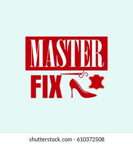 master fix repair shoes vector logo