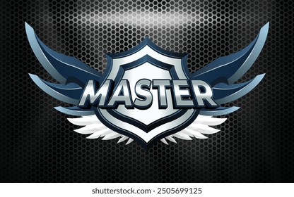 Master Game Badge 3D with Text Effects