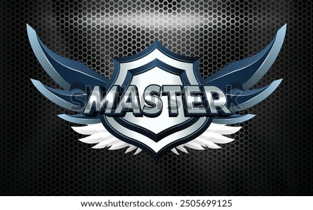 Master Game Badge 3D with Text Effects