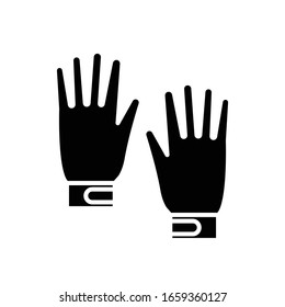 Master gloves black icon, concept illustration, vector flat symbol, glyph sign.
