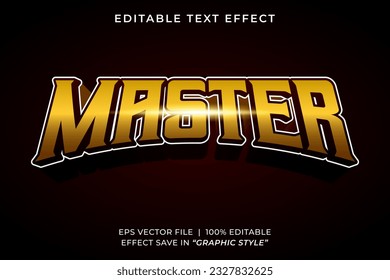 Plantilla de efecto de texto editable 3D para juegos de oro maestro