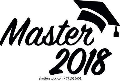 Master graduation 2018 with black mortarboard