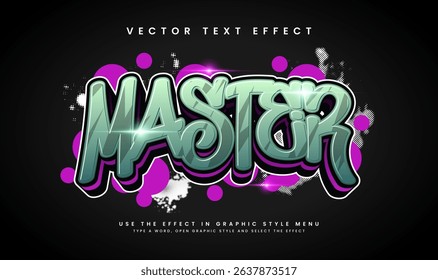 Master graffiti art, editable vector text effect. Suitable for street art or mural theme.