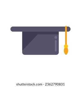 Master hat graduation icon flat vector. School cap. Online student isolated