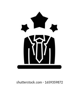Master head black icon, concept illustration, vector flat symbol, glyph sign.