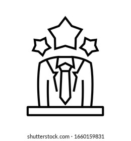 Master head line icon, concept sign, outline vector illustration, linear symbol.