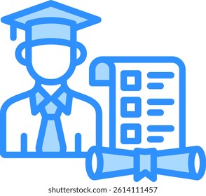 Master Icon Blue Color Vector Illustration