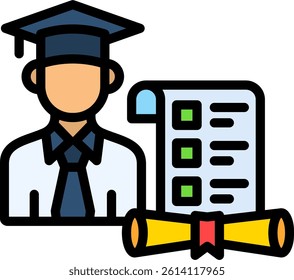 Master Icon Lineal Color Vector Illustration