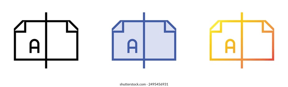 master icon. Linear, Blue Fill and Gradient Style Design Isolated On White Background