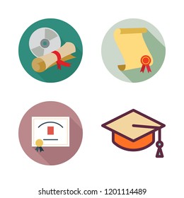 master icon set. vector set about diploma and mortarboard icons set.