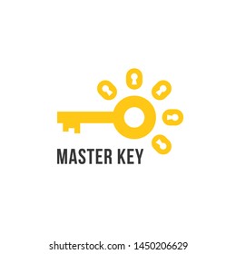 master key icon isolated on white. simple flat style trend modern logotype graphic design element