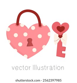 Master key sharp heart vector illustration.