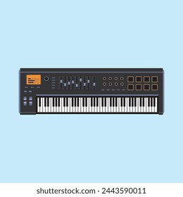 Master keyboard illustration showing a scarlet screen