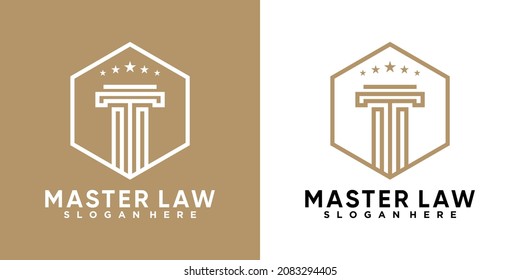 Meistergesetz mit Sternenlogo-Design mit Stil und kreativem Konzept