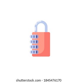 Master lock flat icon, vector sign, combination padlock colorful pictogram isolated on white. Symbol, logo illustration. Flat style design