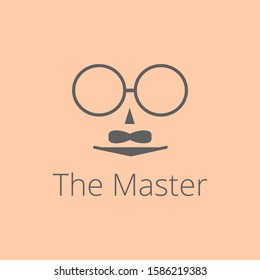 The master logo in big glases