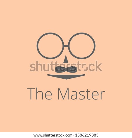 The master logo in big glases