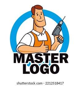 The master logo. A positive guy with a screwdriver