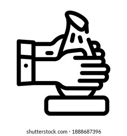 master making pot on turm pottery device line icon vector. master making pot on turm pottery device sign. isolated contour symbol black illustration