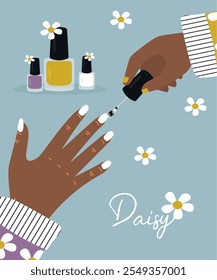  The Master Of The Manicure Coats Nails With Daisy Gel Polish Style, Color