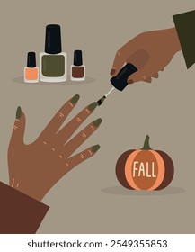 The Master Of The Manicure Coats Nails With Fall Gel Polish Style, Color