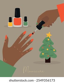 The Master Of The Manicure Coats Nails With Merry Christmas Gel Polish Style, Color