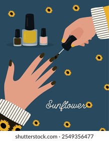 The Master Of The Manicure Coats Nails With Sunflower Gel Polish Style, Color