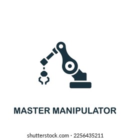 Master manipulator icon. Monochrome simple sign from construction instruments collection. Master manipulator icon for logo, templates, web design and infographics.