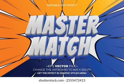 Master Match 3d text effect editable effect