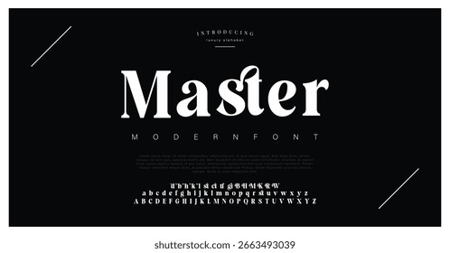 Master Minimal font creative classy alphabet. Typography minimalistic font . vector illustration