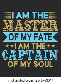 I am the master of my fate i am the captain of my soul zodiac vector illustration. Zodiac background