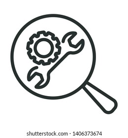 master search - minimal line web icon. simple vector illustration. concept for infographic, website or app.