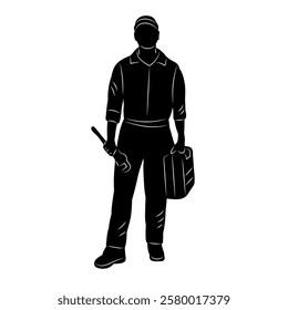 master silhouette on white background vector