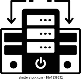 Master slave technology concept, Inter linked Server PC vector Icon Design, Cloud computing and Internet hosting services Symbol on White background