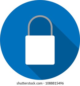 master symbol vector on blue circle and shadows