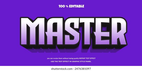 Master text effect. Editable text effect.