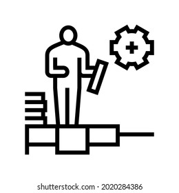 master tiler line icon vector. master tiler sign. isolated contour symbol black illustration